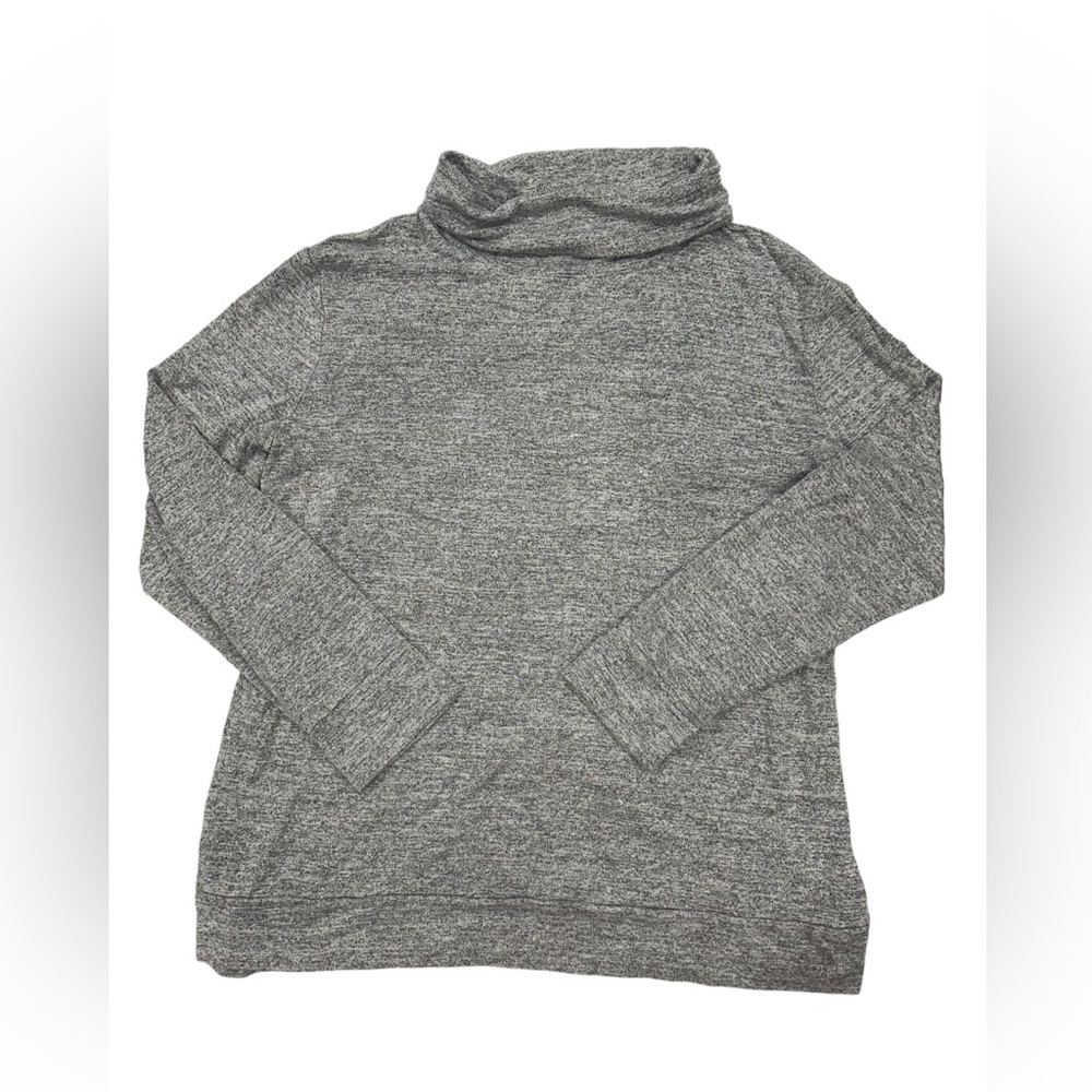 A New Day Light Grey Heathered Turtleneck Long Sleeved Flowy Top